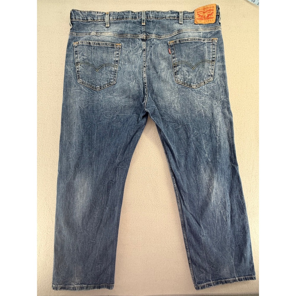 Levis 569 Loose Straight Mens Jeans 44x32 Blue Denim Stretch 00569-0235